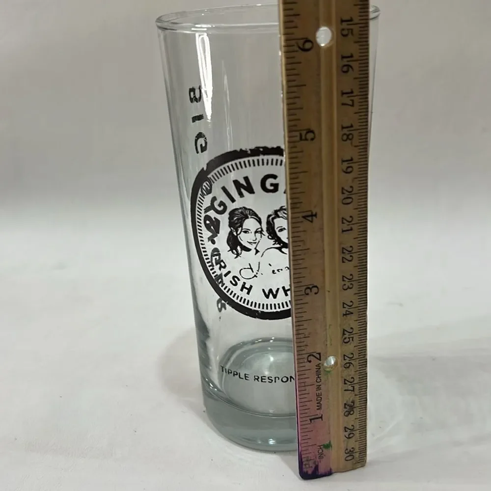 2 Gingers Irish Whiskey Highball Glass 6 1/4 In Tall 3 In Round Clear Brown 16